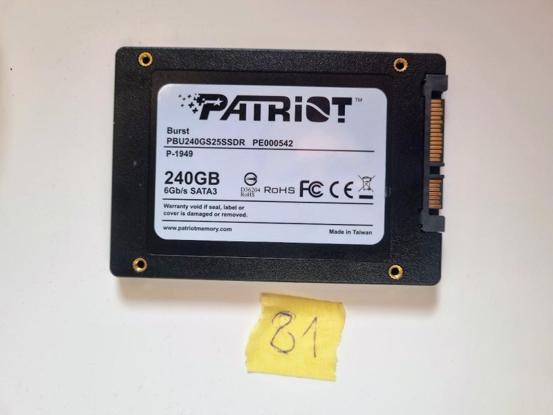 PATRIOT PBU240GS25SSDR PE000542 6Gb/s SATA3 2.5" 240GB Solid State Drive