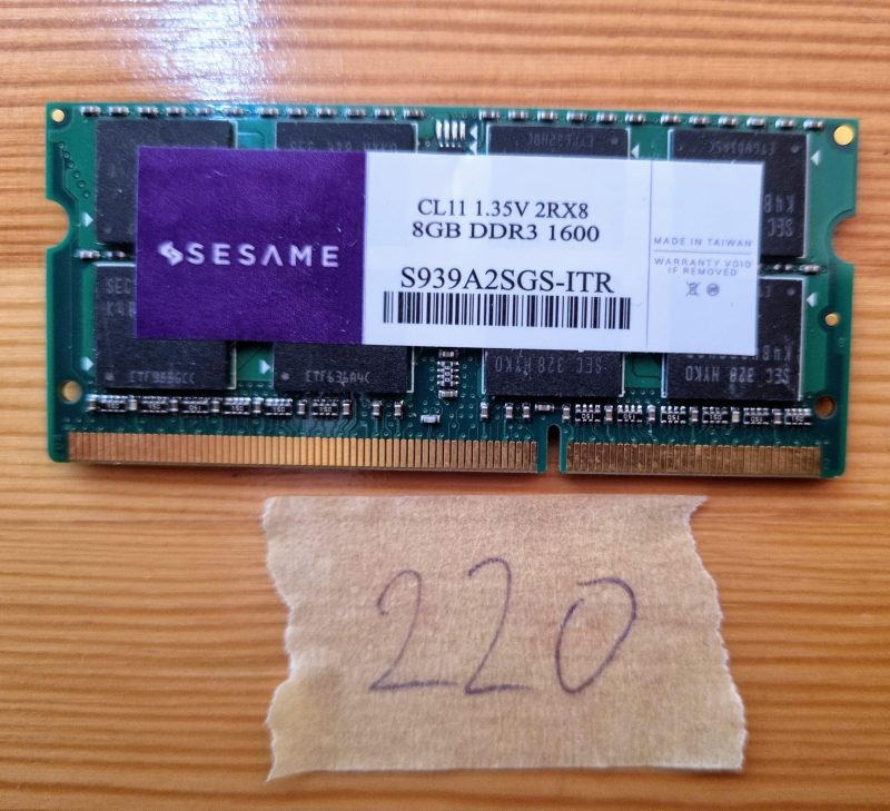 SESAME CL11 1.35V 2RX8 8GB DDR3 1600 RAM Memory