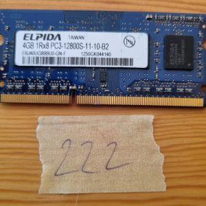 ELPIDA 4GB 1Rx8 PC3-12800S-11-10-B2 EBJ40UG8BBU0-GN-F 1600MHZ