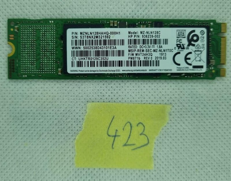 Samsung 128GB SSD M.2 SATA Solid State 01FR505 MZ-NLN128C MZNLN128HAHQ-000L2