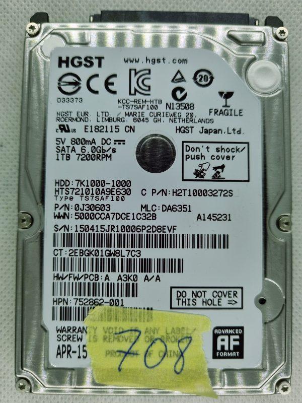 1TB 2.5 HGST SATA internal Hard Drive 32MB 7200RPM HTS721010A9E630 9.5mm