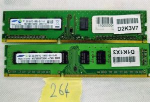 2x Samsung 2GB RAM 1RX8 PC3-10600U-9-10-A0-9-11-A1 M378B5773DH0-CH9 1149