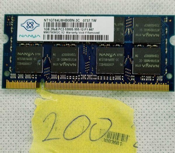 Nanya 1GB SODIMM NT1GT64U8HB0BN-3C Portable PC Memory