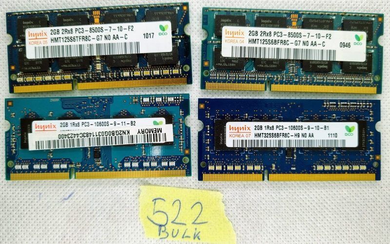 BULK 4 x Hynix 2GB 2Rx8 PC3-8500S-7-10-F2 HMT125S6TFR8C-G7 NO AA-C