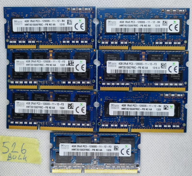 BULK 4GB SK Hynix HMT451S6AFR8C-PB 1Rx8 PC3-12800S DDR3 LaptopNotebook Memory