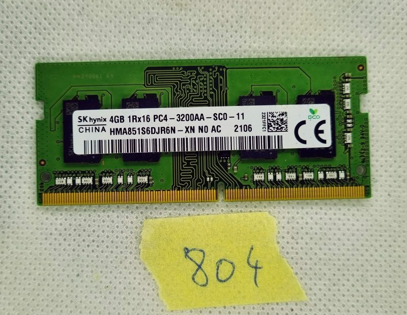 Hynix HMA851S6DJR6N-XN 4GB DDR4 PC4-3200AA 3200MHz Laptop Memory RAM