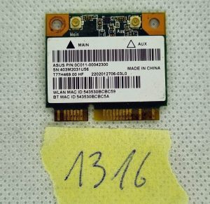 0C011-00042300 Asus Wireless Card 802.11 BGN Wlan+Bt4.0+Hs X550Ze