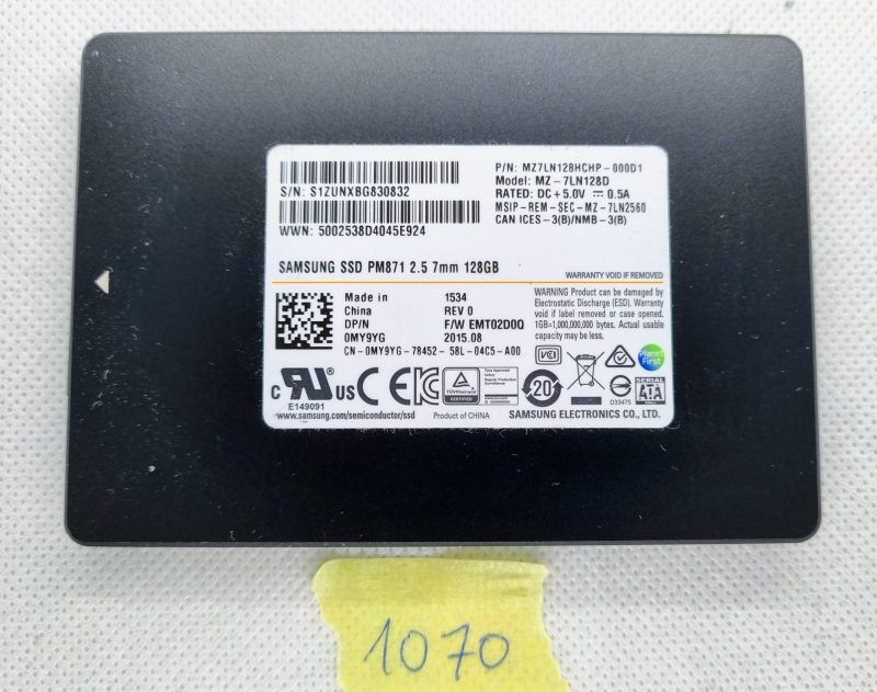 Samsung 512GB SSD 2.5 PM871a MZ7LN512HMJP-000D1 SATA 6.0 Gbps - Solid State
