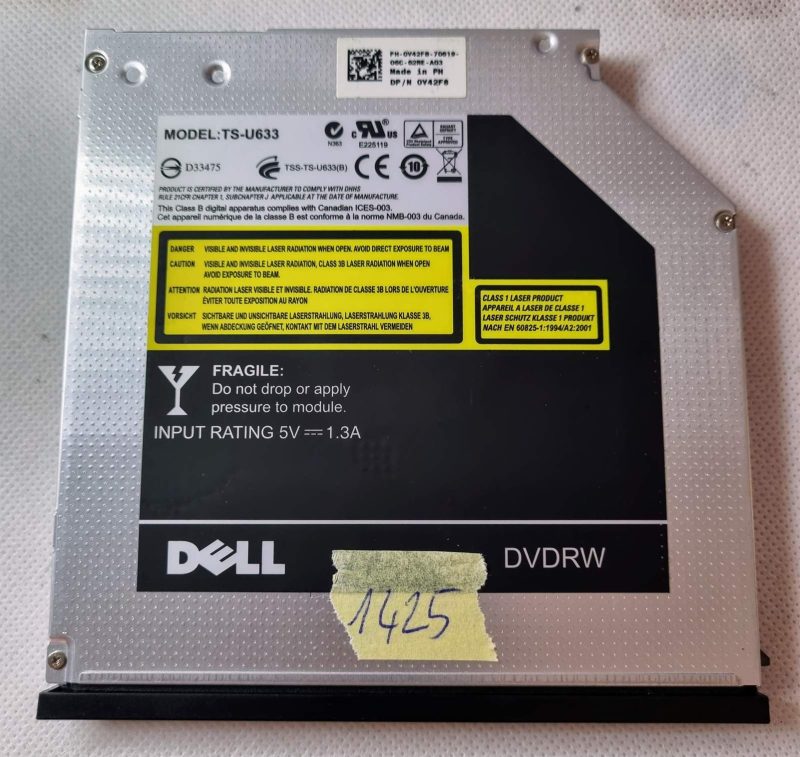 Dell SATA Laptop DVDCDRewritable Drive wBezel TS-U633 V42F8 0V42F8 PH-0V42F8