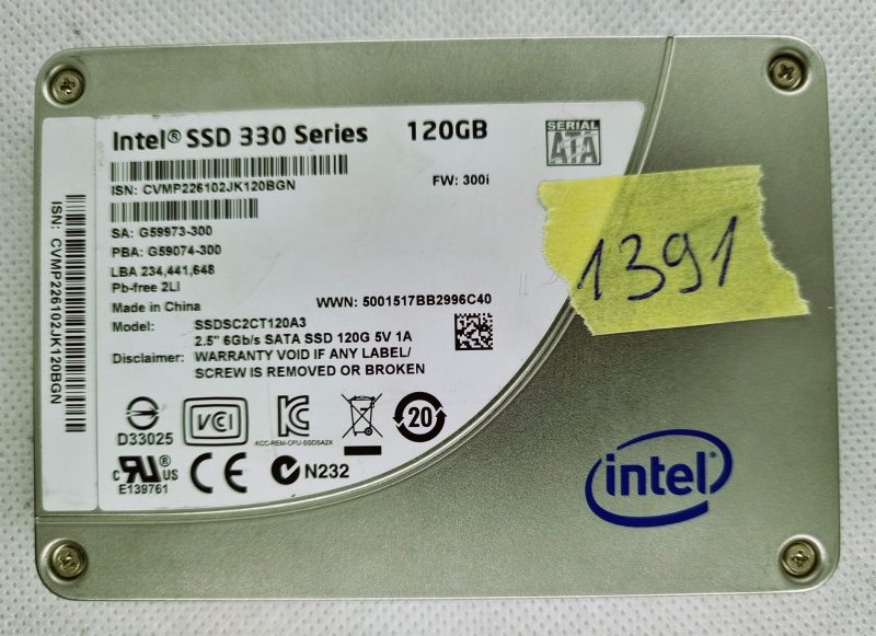 Intel SSD 330 Series 120GB 2.5 Sata 6Gbs Solid State Drive SSDSC2CT120A3