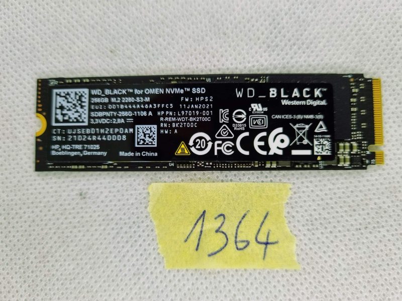 Western Digital Black for HP Omen 256Gb NVMe M.2 SSD L97019-001 SDBPNTY-256G