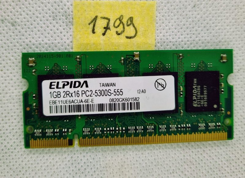 Elpida 1GB 2RX16 PC2-5300S-555 Laptop RAM Module - Improved Performance!