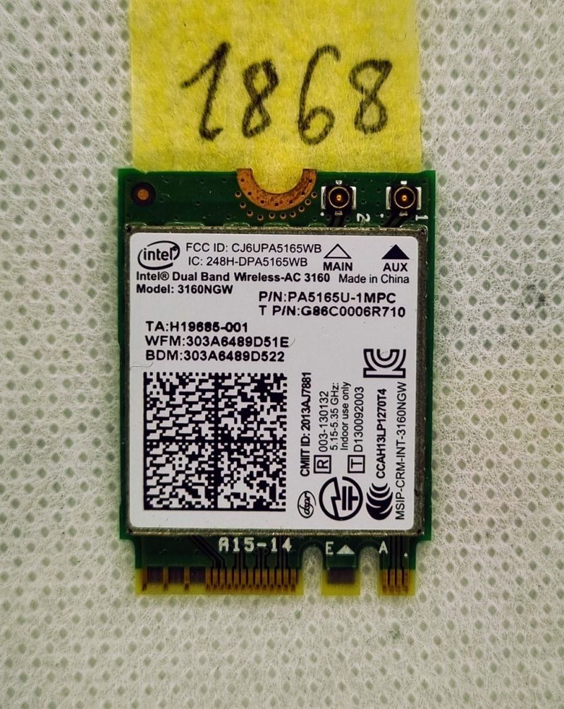 Genuine Intel Dual Band Wireless AC-3160 Card + Bluetooth 3160NGW 802.11ac M.2