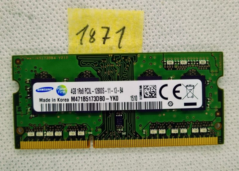 Samsung M471B5173DB0-YK0 4GB PC3L-12800 DDR3-1600MHz 204-Pin Laptop RAM Memory