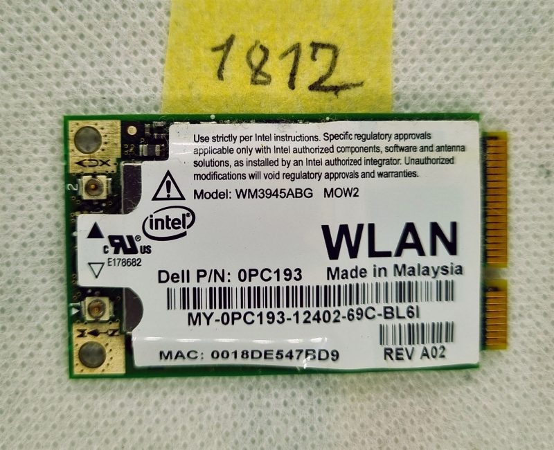 Sony Vaio PCG-8W1M WLAN Wi-Fi Map Module WM3945ABG 0151-06-2198 - Genuine Replacement