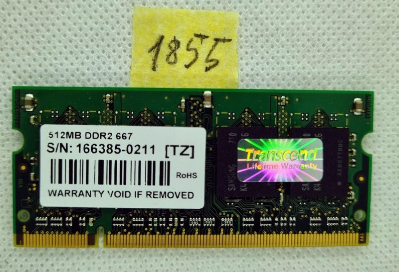 Transcend 512MB DDR2 667 SO-DIMM Laptop RAM Memory Module