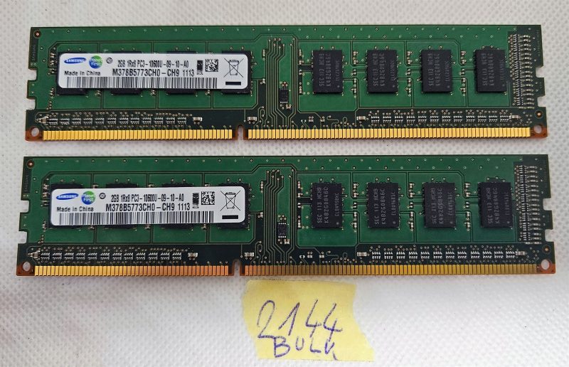 BULK Samsung 2 x M378B5773CH0-CK0 2GB Memory RAM DDR3-1600MHz PC3-12800U-11-10-A0