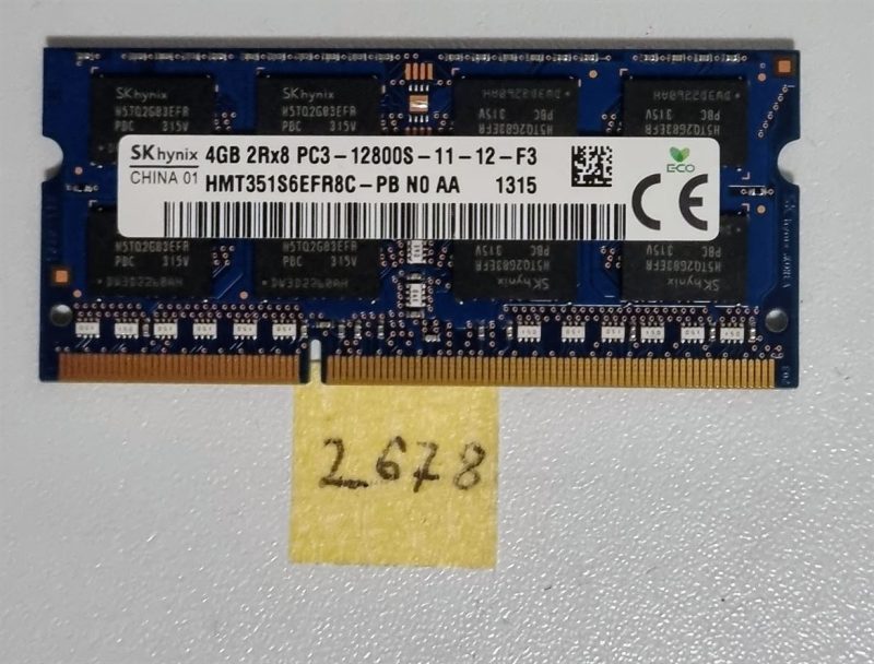 SK HYNIX 4GB PC3-12800S Laptop RAM Memory DDR3 2Rx8 HMT351S6EFR8C-PB