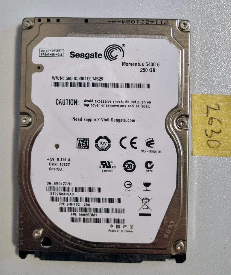 Seagate ST9250315AS 250GB SATA Hard Drive 9HH132-286 0002SDM1 6VC SU Laptop Parts