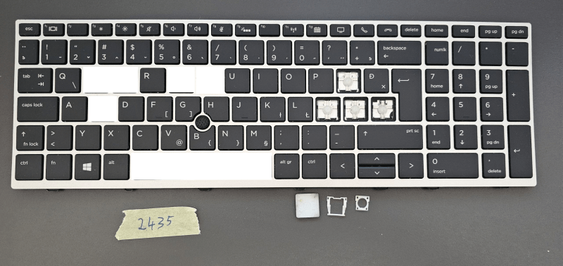 Orig HP EliteBook 850 G5 G6 755 G5 Individual Backlit Silver Keyboard Key L14366-001 | Slovenska Layout | OEM Replacement