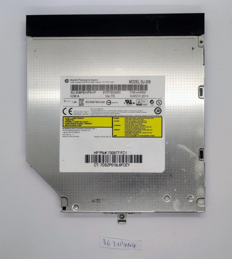 Genuine HP Probook 450 G2 DVD CD RW Drive SU-208 - 768471-001