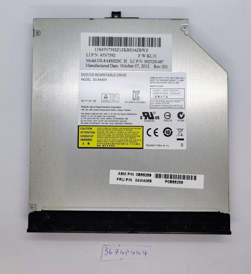 Genuine Lenovo ThinkPad Edge E530 CDDVD±RW Writer 45N7592 DS-8A8SH Laptop Parts