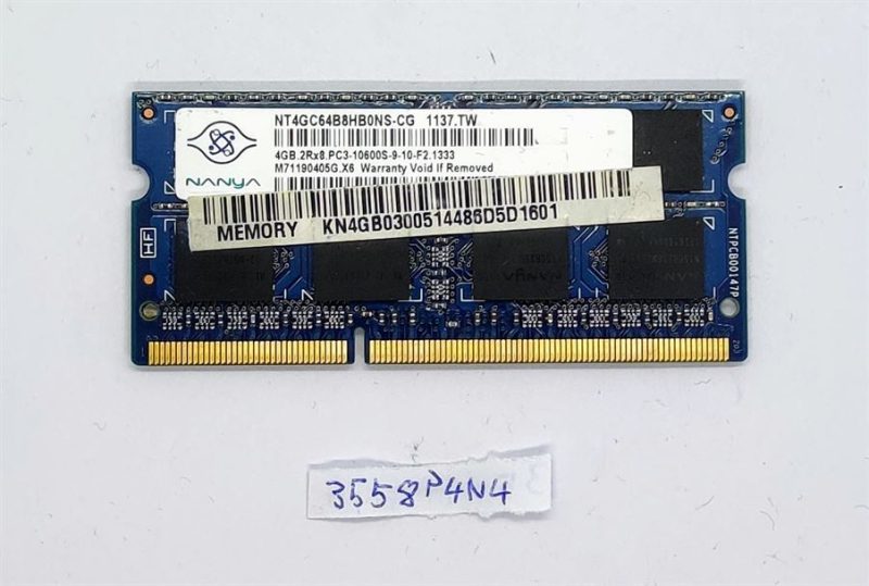 Nanya 4GB SO-DIMM 1333 MHz PC3-10600 DDR3 Memory (NT4GC64B8HG0NSCG)