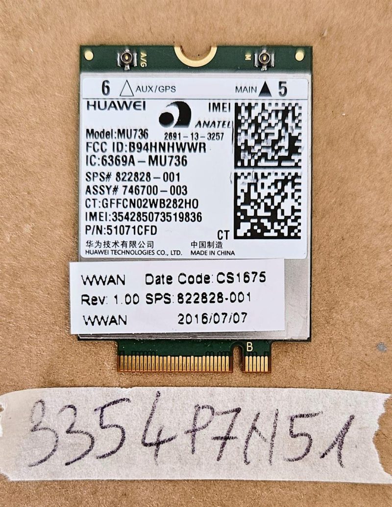 HP Huawei MU736 HSPA 3G WWAN Module 822828-001 - Genuine Laptop Cellular Modem