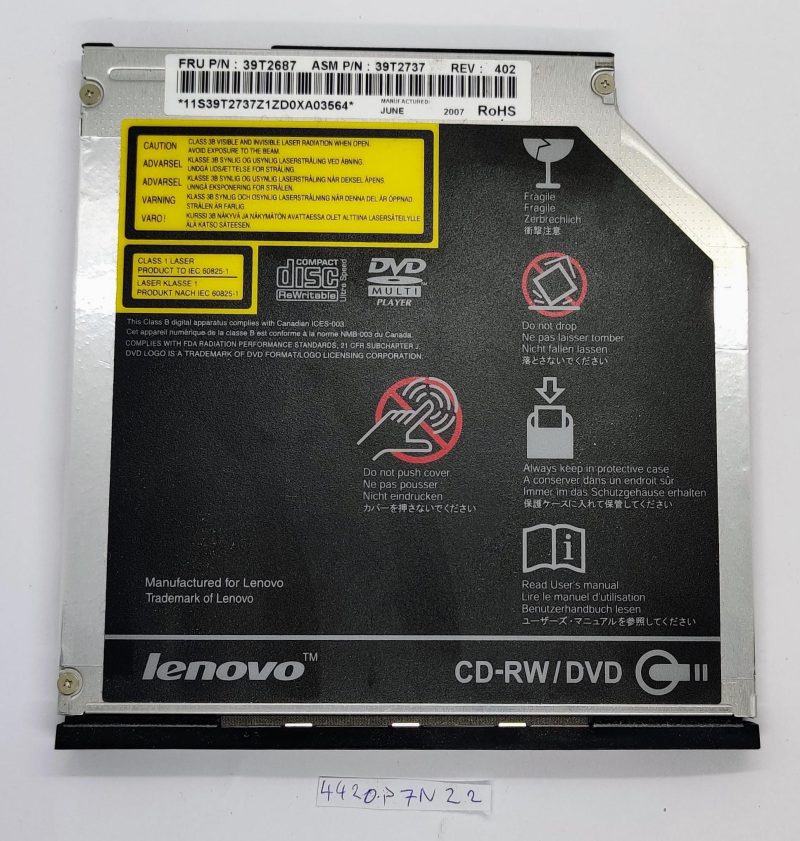 IBM Lenovo ThinkPad DVD-CDRW Ultrabay Slim Combo Drive II for FRU 39T2687
