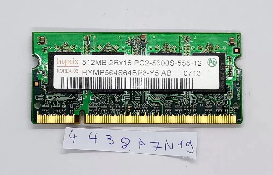 Laptop RAM 512MB 2RX16 PC2-5300S-555-12