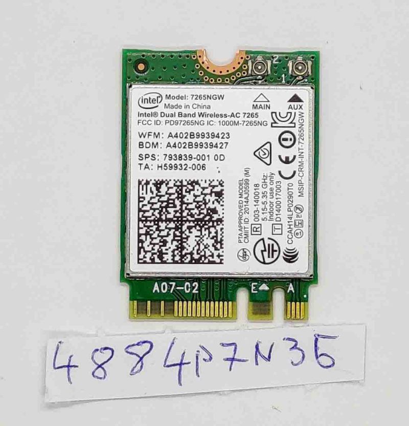 Intel Wireless-AC 7265 7265NGW Dual Band Wi-Fi + BT 4.0 Card for Fujitsu U745