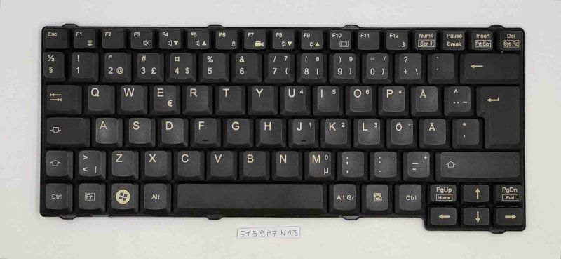 Fujitsu Siemens Esprimo Mobile Keyboard Nordic Layout - Multilingual Compatible