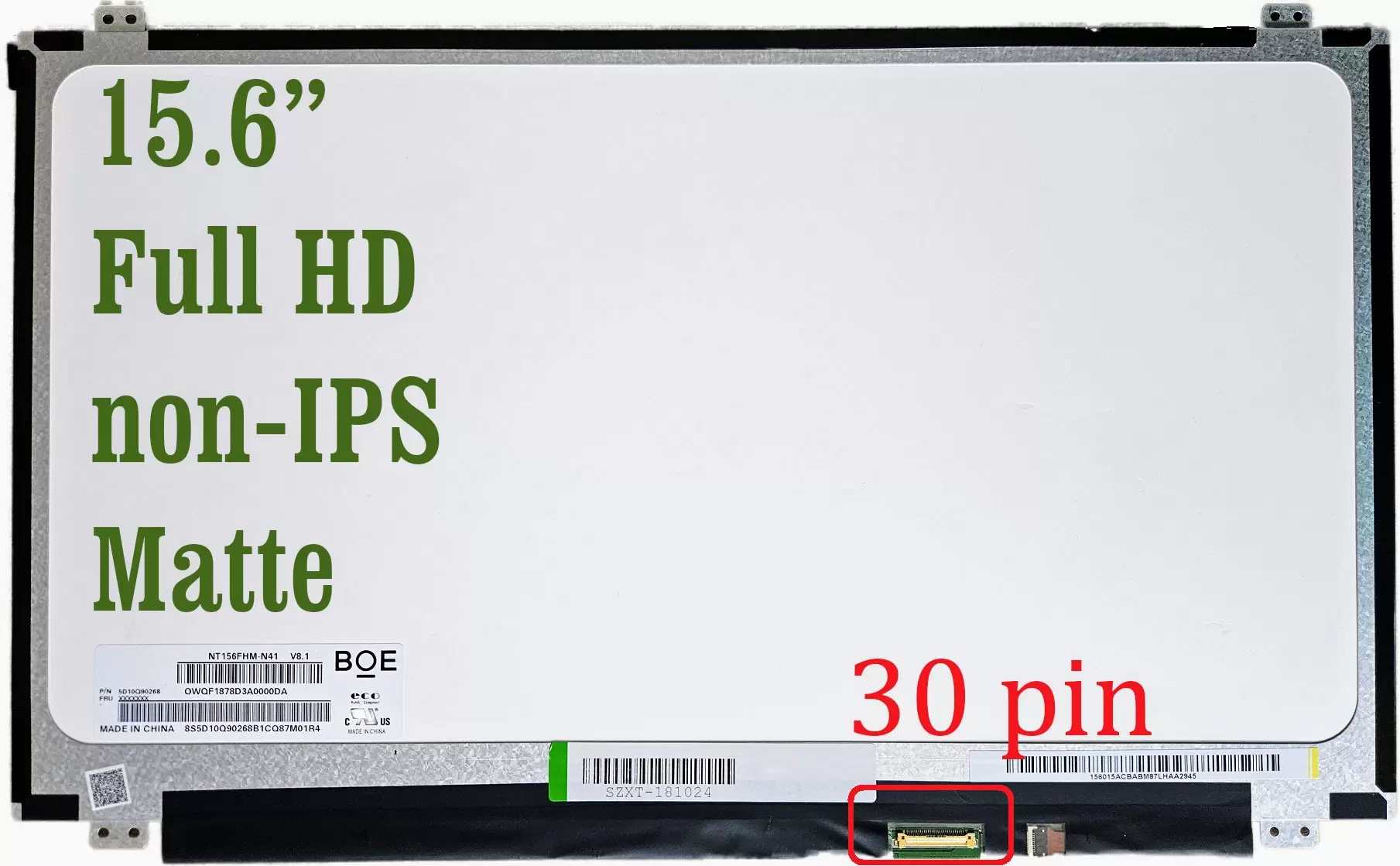 ACER ASPIRE 3 A315 51 36XN LCD 15.6" Matte FHD 30pin w/ Brackets New