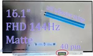 HP M02082-001 LCD 16.1" FHD 144Hz 250 Nits Matte 40-pin w/ Adhesive Tape New