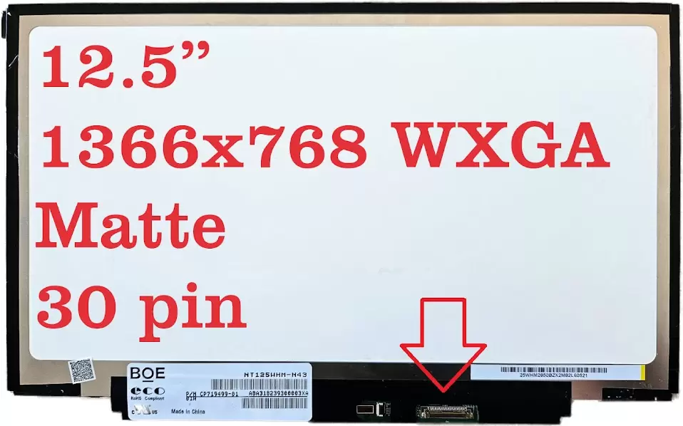 12.5" LCD Screen for Lenovo ThinkPad X240 X240s 1366x768 WXGA Matte - New