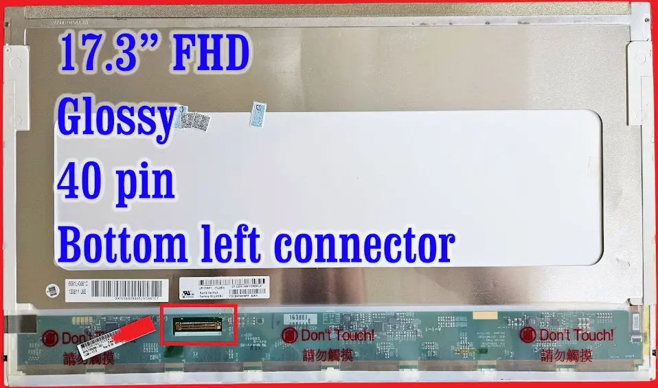 LP173WF1 17.3" LCD Screen FHD 1920x1080 Glossy 40-pin Bottom Left Connector New
