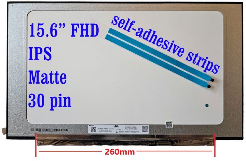 N156HCA-EAC C2 15.6" FHD IPS Matte LCD Screen, 30-Pin eDP, No Brackets, New