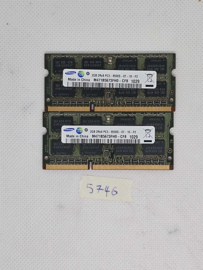 BULK 2 x Samsung 2GB 2Rx8 PC3-8500S DDR3 1066MHz Laptop RAM SODIMM Memory Module