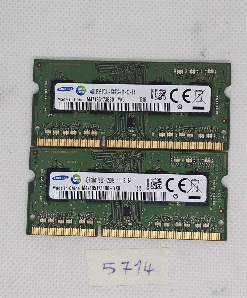 BULK 2 x Samsung 4GB 1Rx8 PC3L-12800S Laptop RAM | DDR3L 1600MHz SODIMM Memory Module