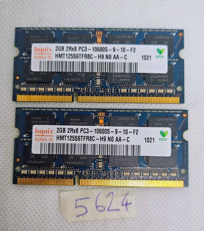 BULK Hynix 2 x 2GB 2Rx8 PC3-10600S DDR3 1333MHz Laptop RAM – Tested & Working