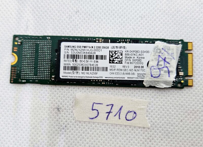 Samsung SSD PM871b M.2 2280 256GB – Fast & Reliable Laptop Storage Upgrade