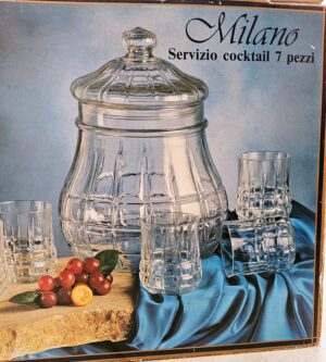 Vintage Milano Glass Jar with Lid (1)