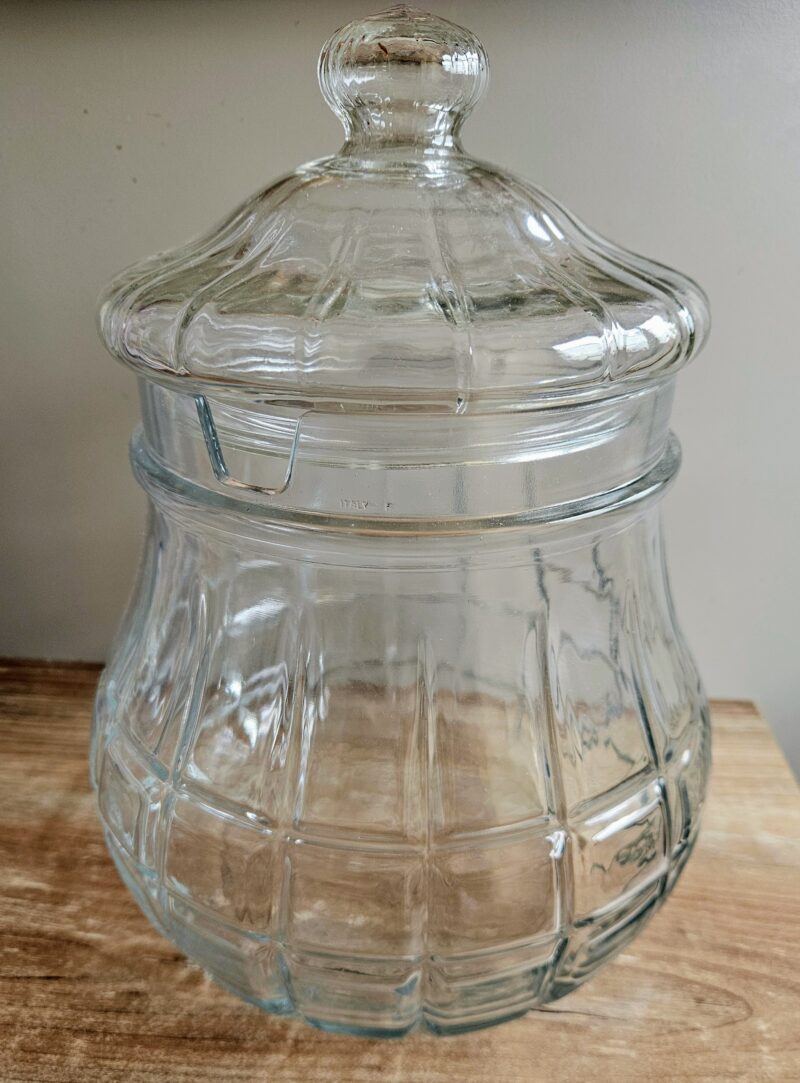 Vintage Milano Glass Jar with Lid – 28cm (11") – Never Used – Italy - Image 2