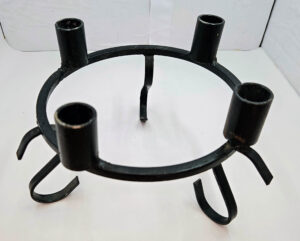 Wrought Iron 4-Candle Holder Stand – Rustic Black Metal Decor