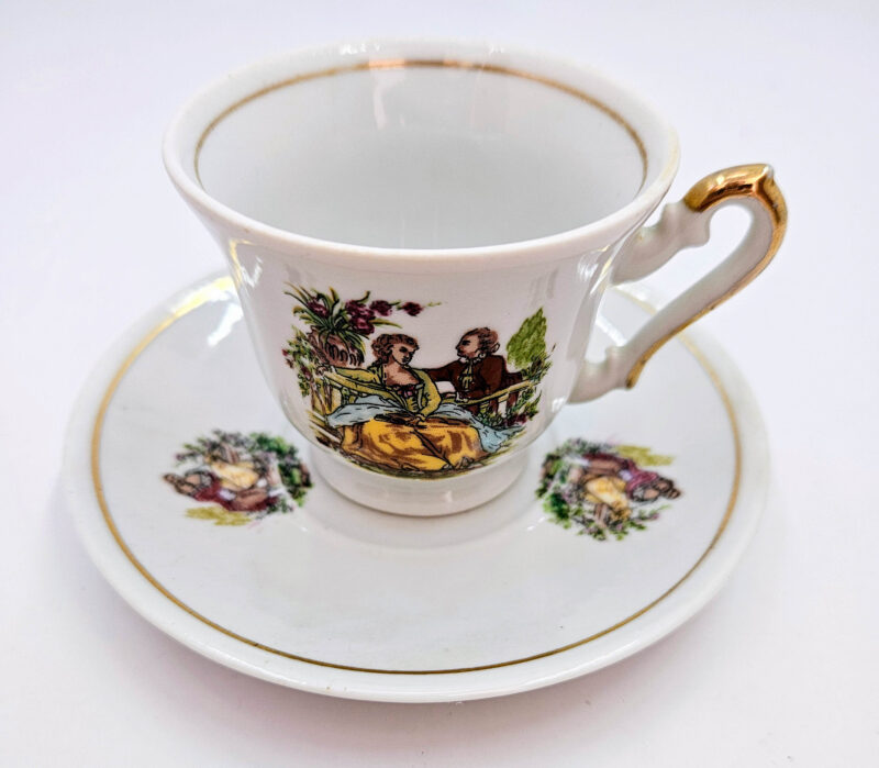 Vintage Zajecar Yugoslavia Porcelain Coffee / Tea Set – 6 Cups & Saucers - Image 2