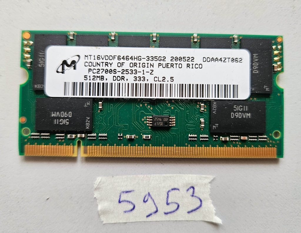 512MB DDR RAM PC2700S 333MHz CL2.5 SO-DIMM Laptop Memory – Tested ...