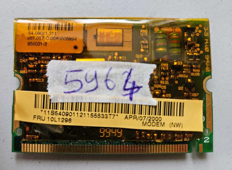 IBM 390X Laptop PCI Modem Card 10L1296 – Genuine Laptop Part