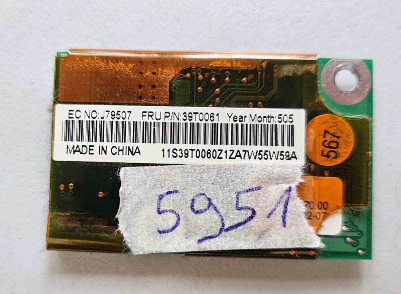 IBM Lenovo ThinkPad R50e Modem Board 39T0061 for X40 – Genuine Laptop Part
