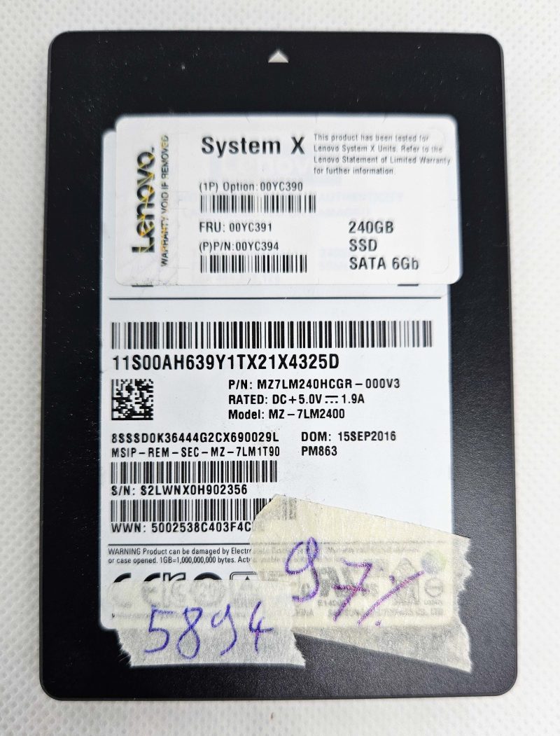 Samsung 240GB SATA SSD MZ-7LM2400 – 97% Health – Laptop Parts – Tested