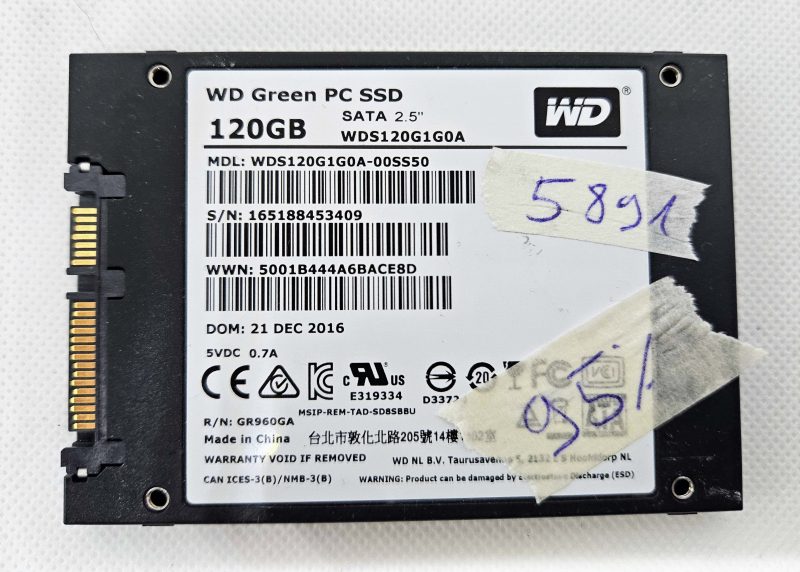 WD Green 120GB SSD WDS120G1G0A 2.5" SATA – 95% Health – Laptop Parts